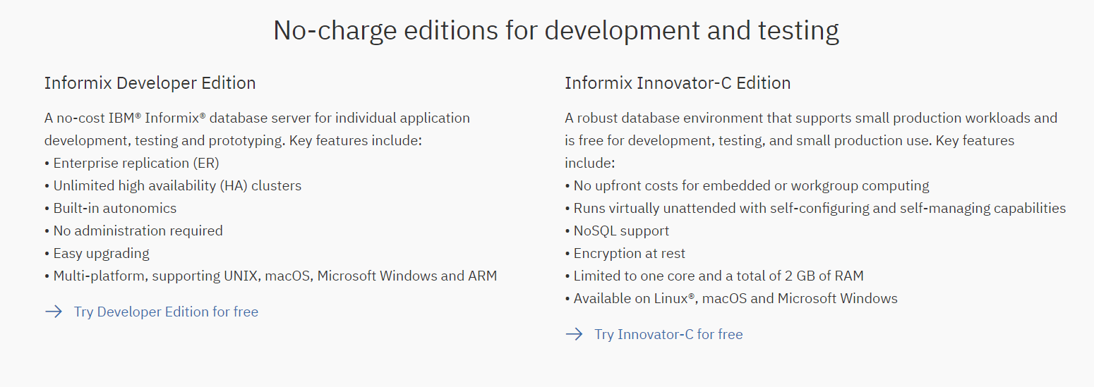 Informix Pricing Model - replication software